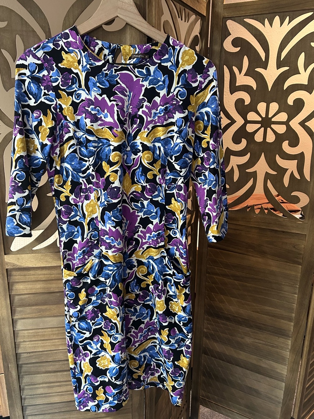 J McLaughlin Floral Print Catalina Cloth Dress Mid Length